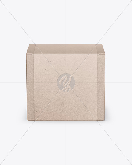 Kraft Box Mockup - Front View (High-Angle Shot)