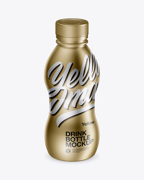 Metallic Plastic Bottle Mockup - High Angle Shot