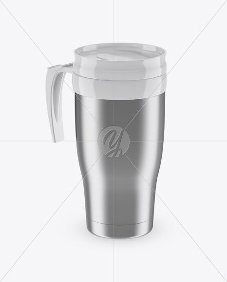 Metallic Thermo Cup Mockup (High-Angle Shot)