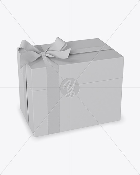 Matte Gift Box Mockup - Half Side View