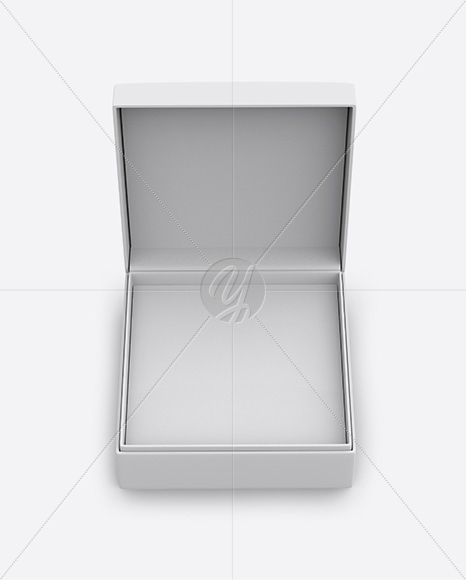 Opened Jewelry Box Mockup - Front View (High Angle Shot)