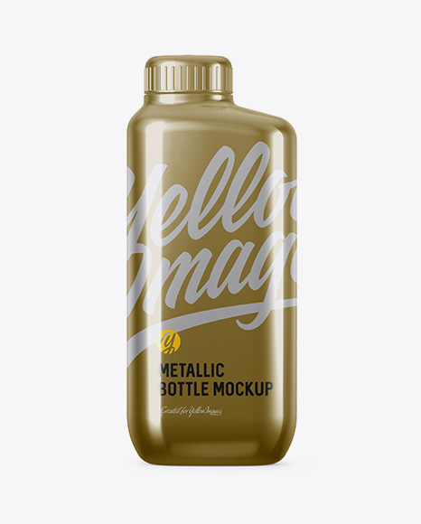 Metallic Plastic Bottle Mockup