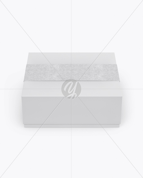 Glossy Box with Label Mockup (High-Angle Shot)