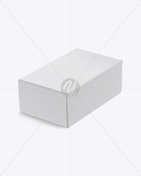 Glossy Box Mockup - Half Side View (High-Angle Shot)