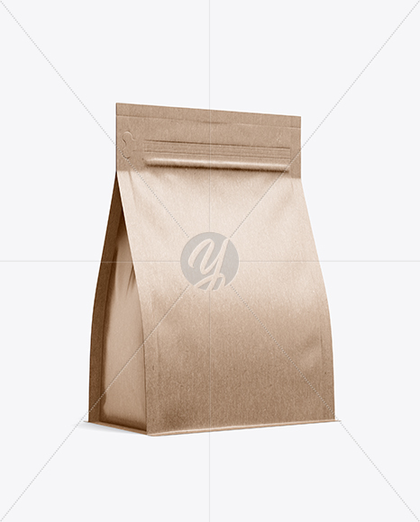 Kraft Coffee Bag Mockup - Half Side View