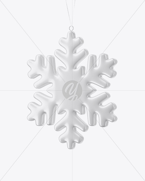 Glossy Snowflake Mockup - Half Side View