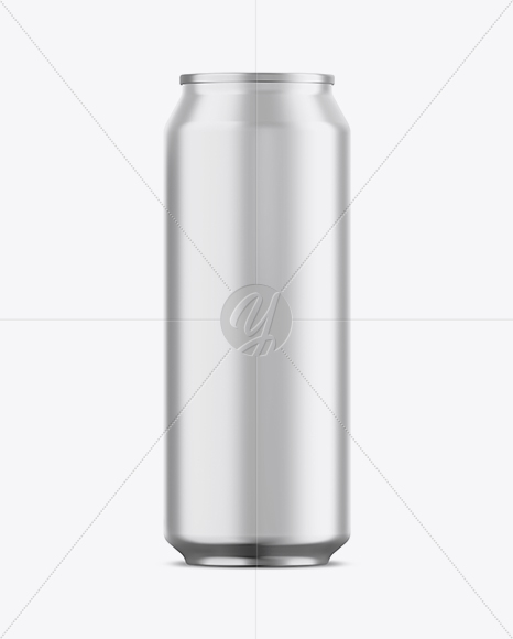 Aluminium Can With Metallic Finish Mockup - Front View