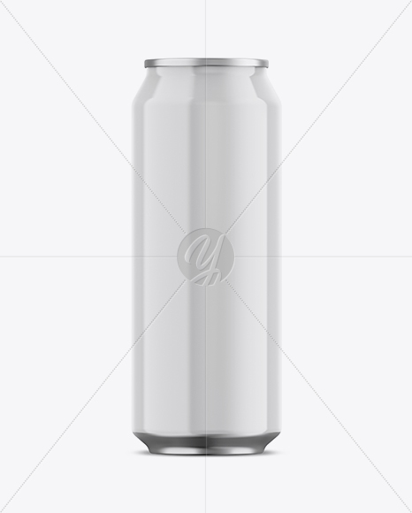 Glossy Aluminium Can Mockup - Front View