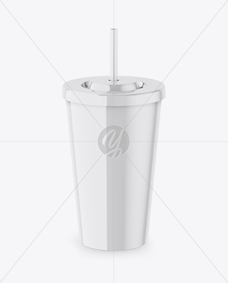 Glossy Soda Cup Mockup - High Angle Shot