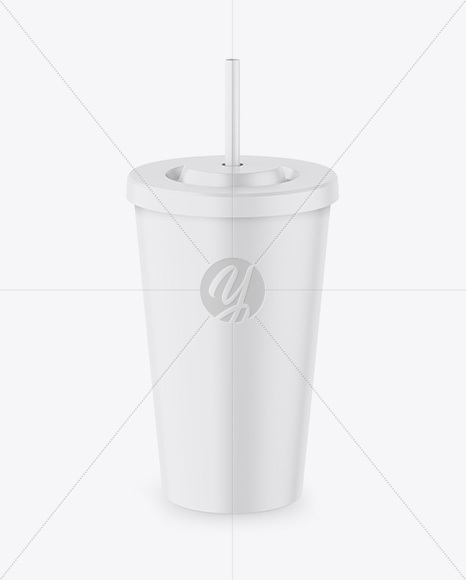 Matte Soda Cup Mockup - High Angle Shot