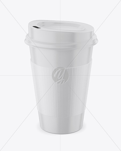 Regular Coffee Cup With Holder – Front View (High Angle Shot) - Free