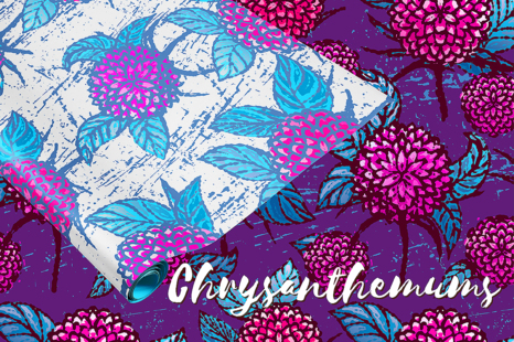 Chrysanthemums. Floral patterns - Floral illustrations