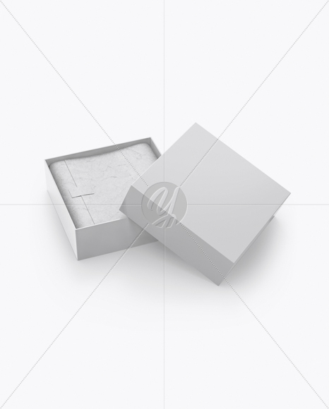 Opened Glossy Box Mockup (High-Angle Shot)