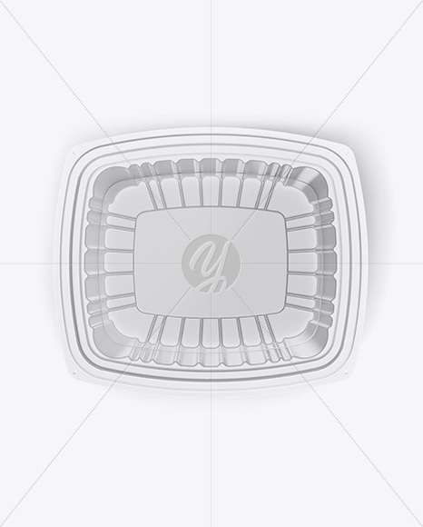 Transparent Container with Paper Label Mockup - Top View