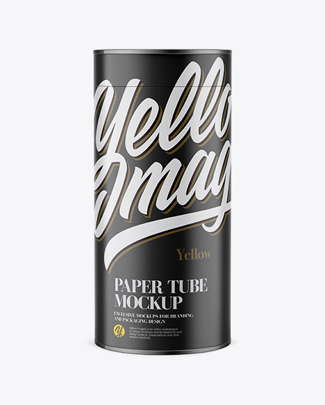 Paper Tube Mockup - Front View - Matte+Paper+Tube+Mockup+Front+View+In+Tube+Mockups+On+Yellow+Images+Object+Mockups