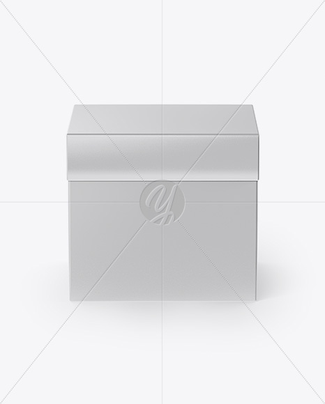 Glossy Square Box Mockup - Front View (High-Angle Shot)