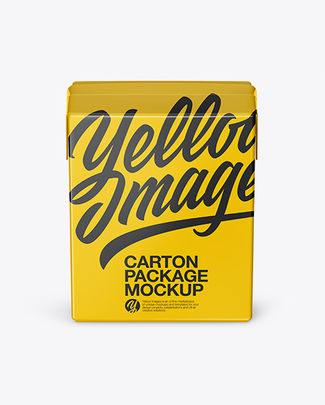 Carton Package Mockup - Front View (High-Angle Shot) - Carton+Package+With+Straw+Mockup+Front+View+In+Packaging+Mockups+On+Yellow+Images+Object+Mockups