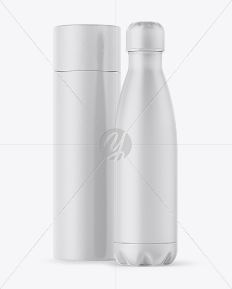 500ml Matte Bottle with Paper Tube Mockup