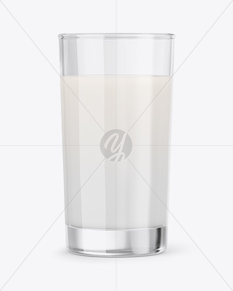 Glass With Milk Mockup