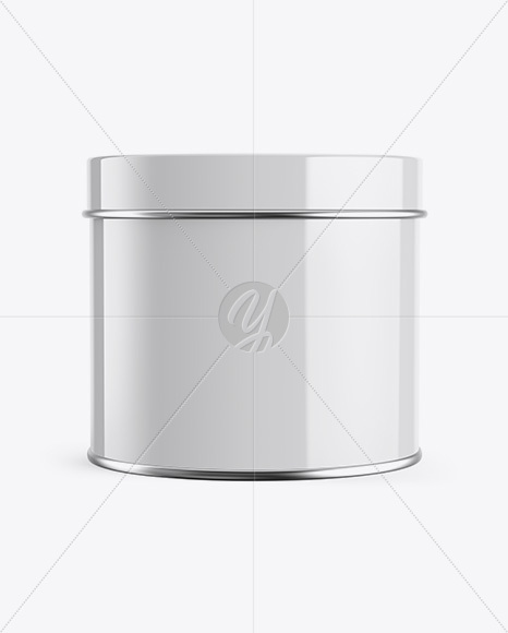 Glossy Round Tin Can Box Mockup