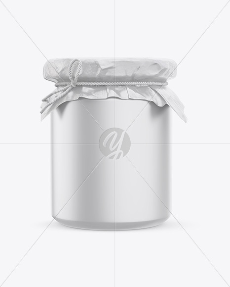 Matte Jar with Paper Cap Mockup