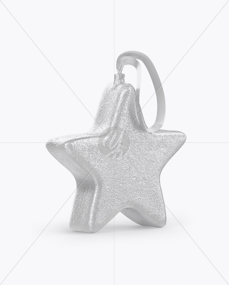 Сhristmas Chocolate Foil-Wrapped Star Mockup - Half Side View