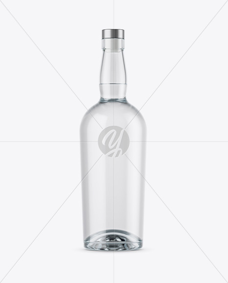 Clear Glass Vodka Bottle Mockup