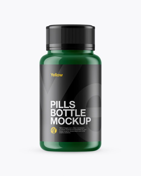 Glossy Pills Bottle Mockup