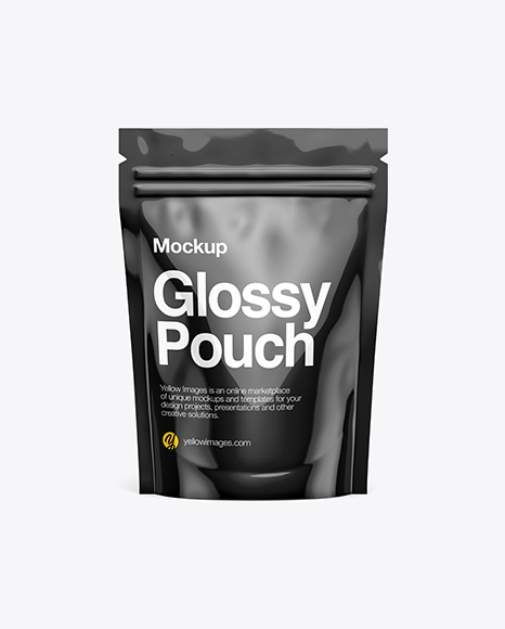 Glossy Stand-Up Pouch Mockup - Front View