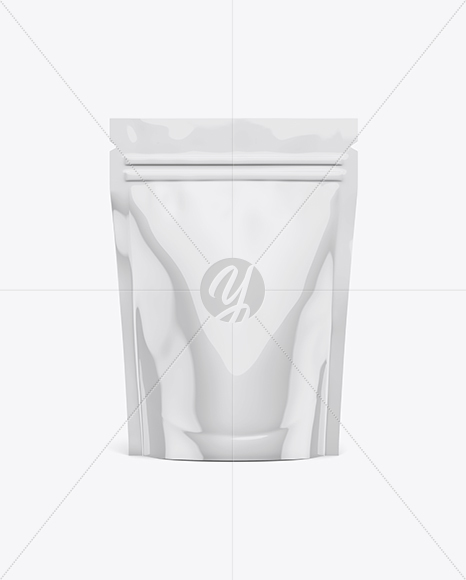 Glossy Stand-Up Pouch Mockup - Front View