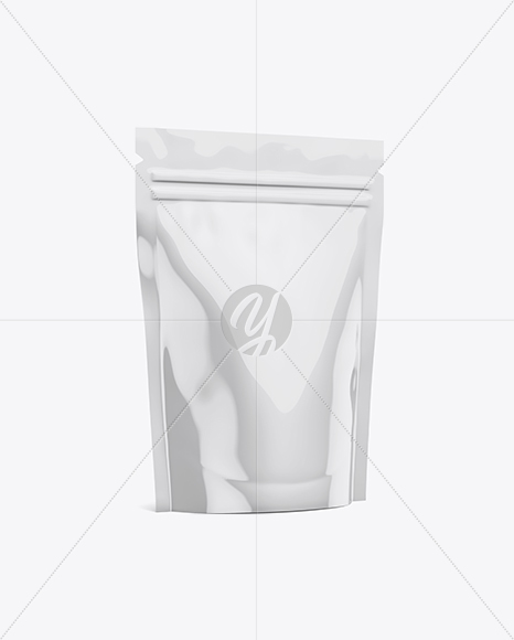 Glossy Stand-Up Pouch Mockup - Half Side View