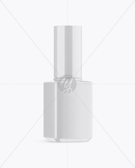 Glossy Nail Polish Bottle Moсkup - Half Side View