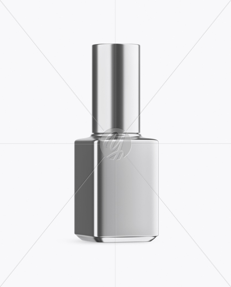 Metallic Nail Polish Bottle Moсkup - Half Side View