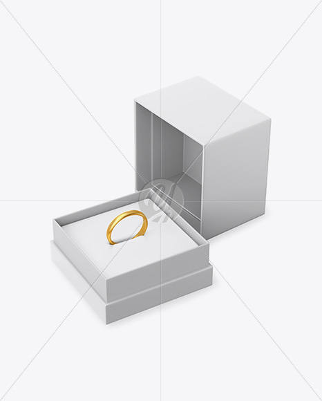 Opened Jewelry Box Mockup - Half Side View (High Angle Shot)