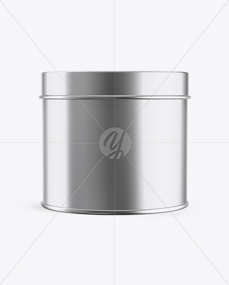 Round Metallic Tin Box Mockup