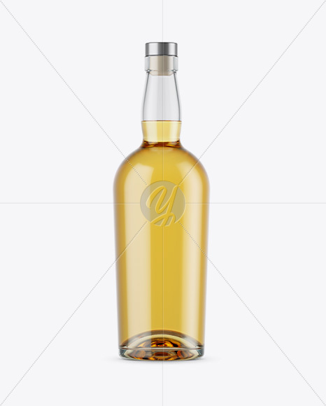 Clear Glass Whisky Bottle Mockup