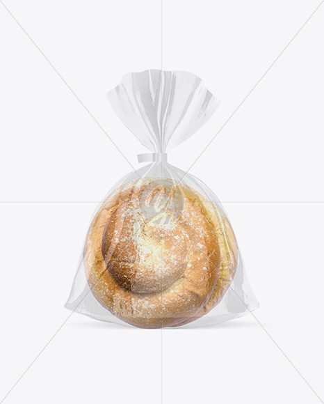 Glossy Transparent Bread Package With Clip Mockup