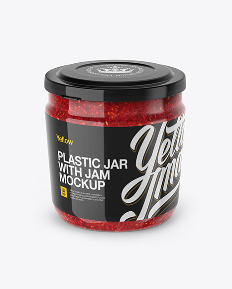 Plastic Jar With Raspberry Jam Mockup (High-Angle Shot) - Matt+Jar+Mockup+Smarty+Mockups