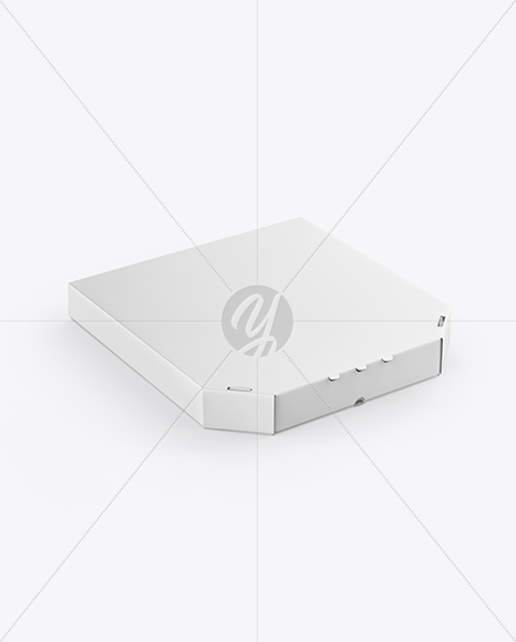 Pizza Box Mockup - Half Side View (High Angle)