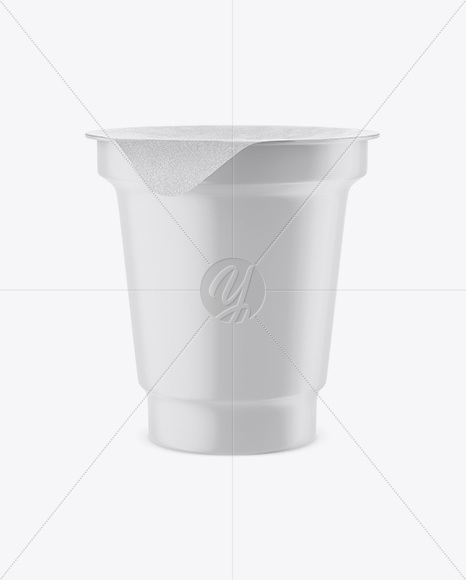 Matte Yogurt Cup Mockup - Half Side View