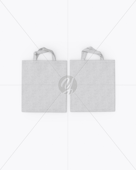 Two Canvas Bags Mockup - Top View