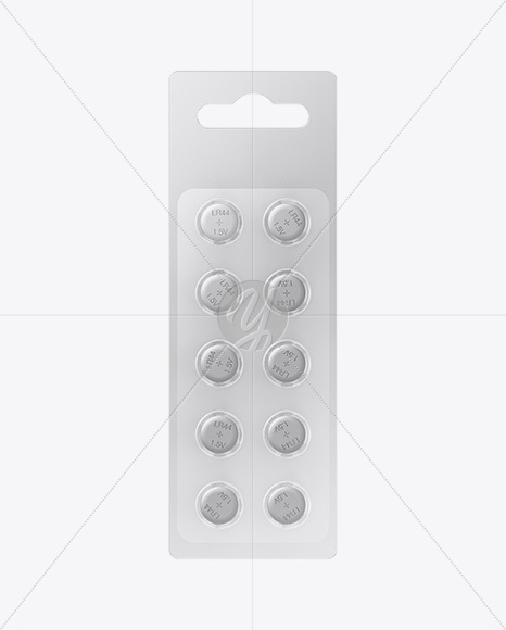 LR44 Button Cells Pack Mockup - Front View - Free Download Images High