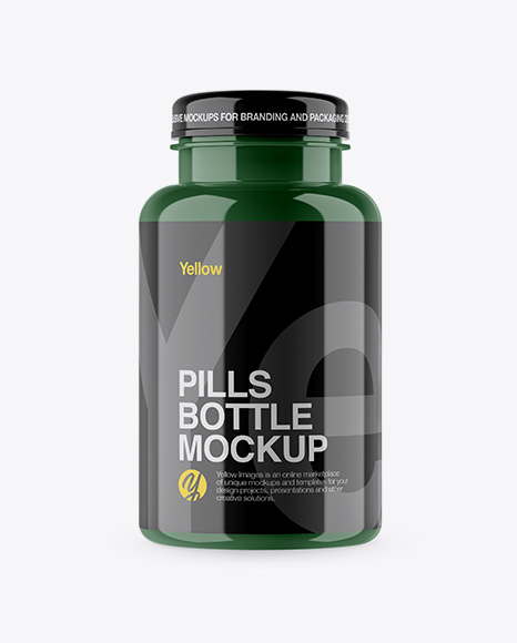 Glossy Pills Bottle Mockup