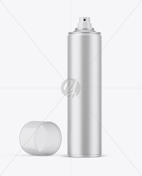 Opened Metallic Spray Bottle With Transparent Cap Mockup