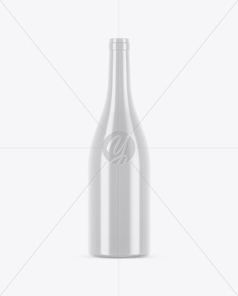 750ml Glossy Ceramic Wine Bottle Mockup