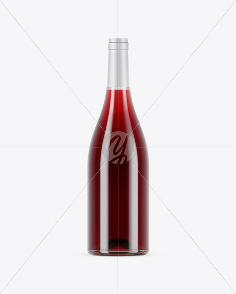 750ml Clear Glass Pink Wine Bottle Mockup