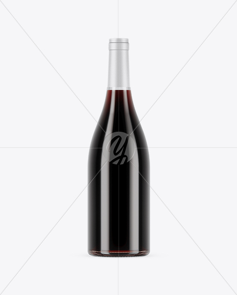 750ml Clear Glass Red Wine Bottle Mockup 750ml Clear Glass Red Wine Bottle Mockup