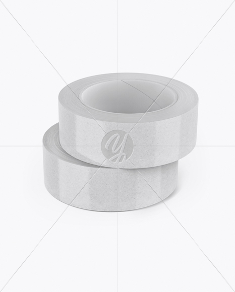 Two Kraft Duct Tape Rolls Mockup - Front View - Free Download Images