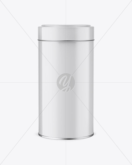 Glossy Round Tin Box Mockup - Front View