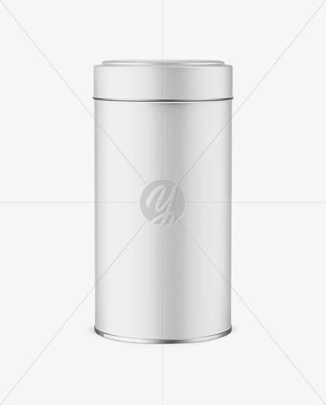 Matte Round Tin Box Mockup - Front View